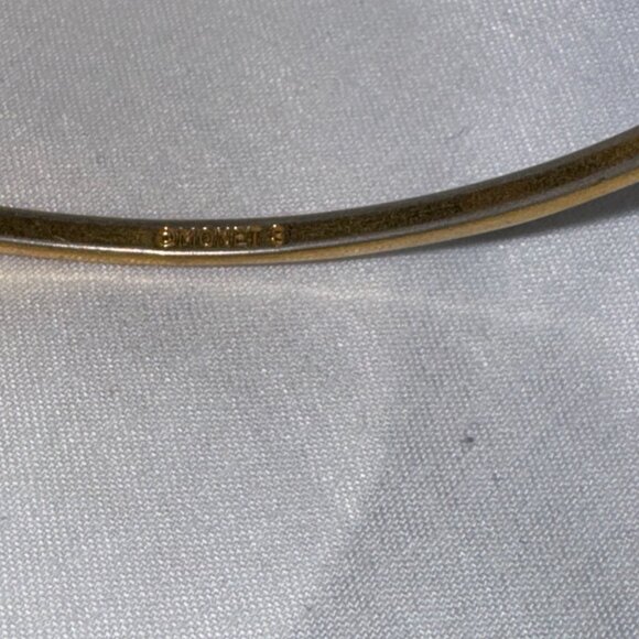 8" Vintage Monet Goldtone Faceted Bangle Bracelet - Picture 3 of 11